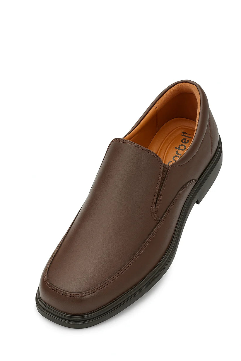 Men’s Classic Brown Slip-On Shoes – Comfortable & Stylish.