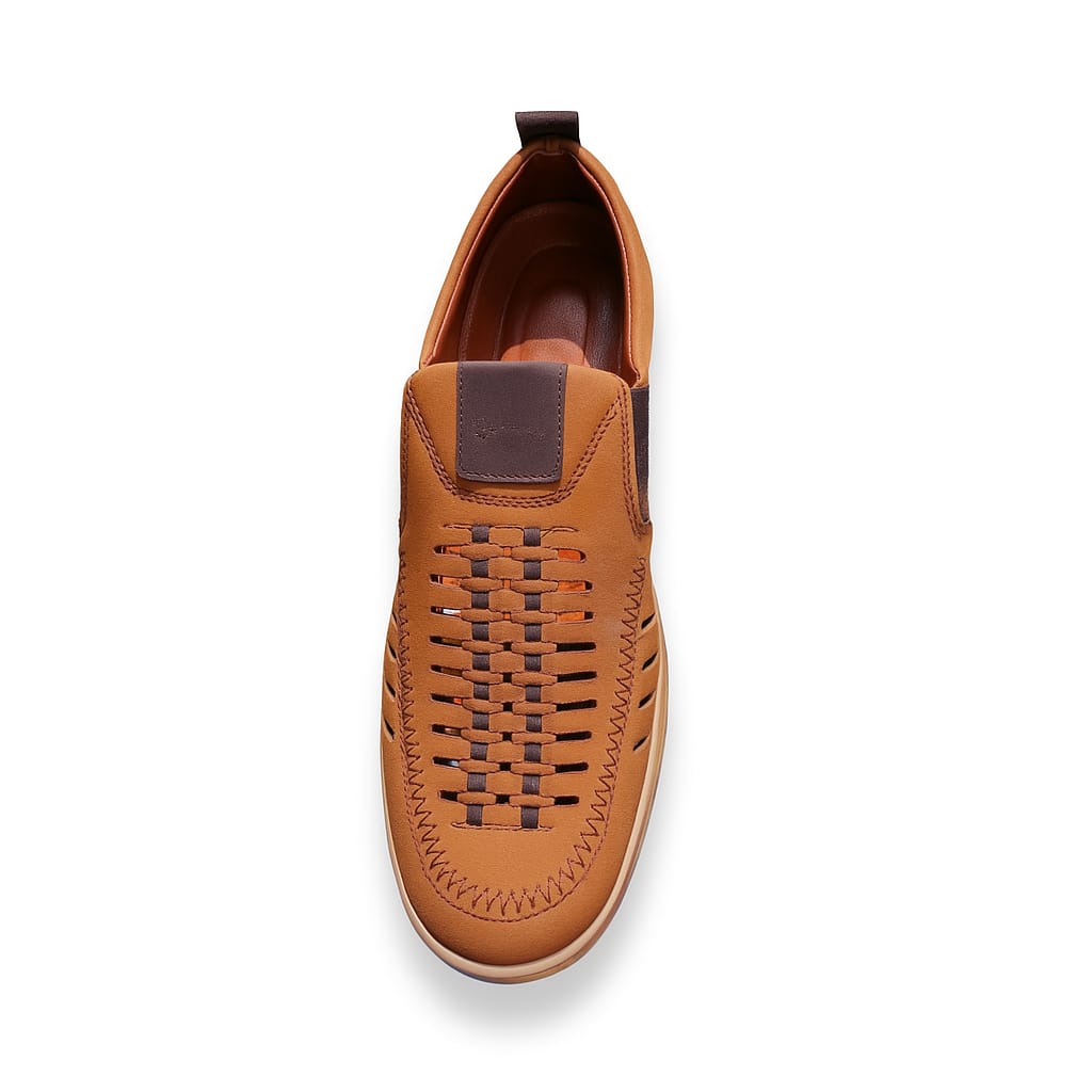 Classic Tan Handwoven Slip-On Footwear